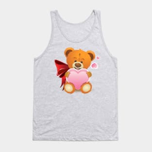 Teddy Bear with Heart Tank Top